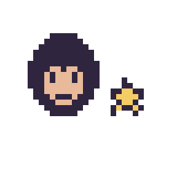 Pixel art Superman mini et Étoile mini, grille 32 × 32
