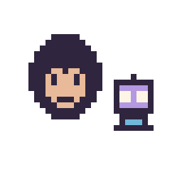 Pixel art Superman mini et Robot simple 10 × 10, grille 32 × 32