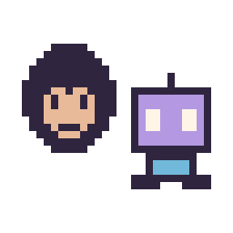 Pixel art Superman mini et Robot simple 16 × 16, grille 32 × 32