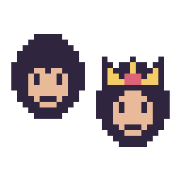 Pixel art Superman mini et Wonder Woman mini, grille 32 × 32