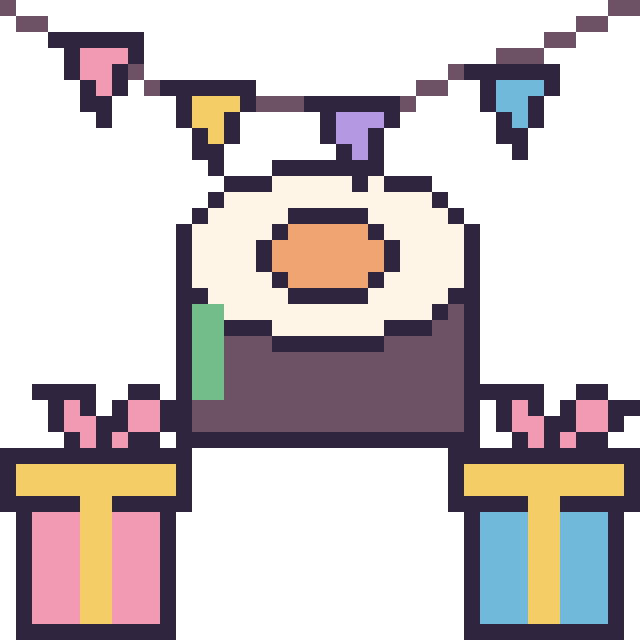 Modèle de pixel art Sushi pour un anniversaire sur une grille de 40 par 40 cases