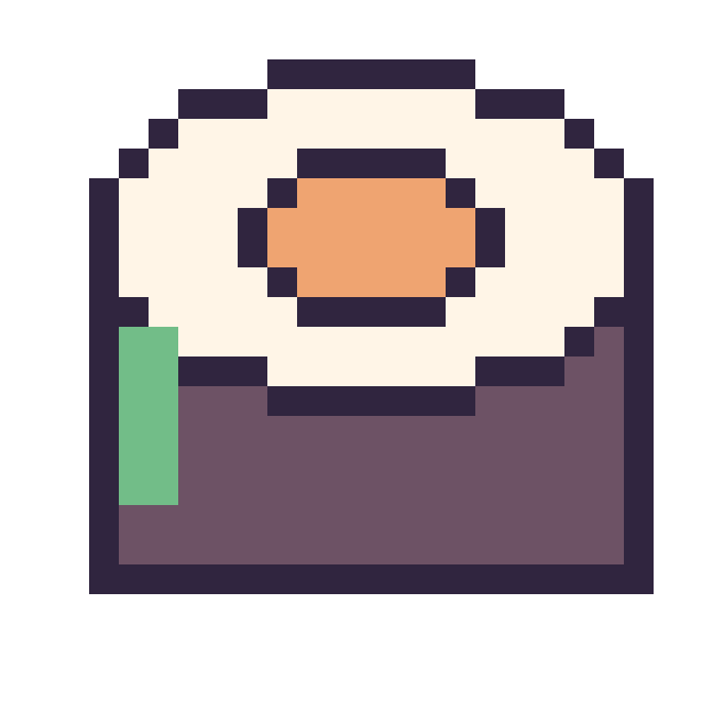 Modèle de pixel art Sushi sur une grille de 24 par 24 cases