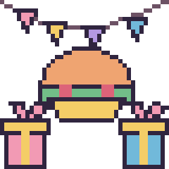 Pixel art Taco pour un anniversaire, grille 40 × 40