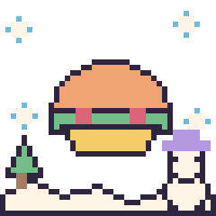 Pixel art Taco en hiver, grille 40 × 40
