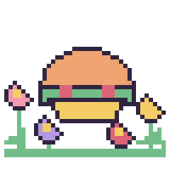 Pixel art Taco dans le jardin, grille 40 × 40