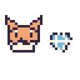 Pixel art Tails mini et Diamant simple 10 × 10, grille 32 × 32