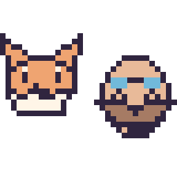 Pixel art Tails mini et Dr Eggman mini, grille 32 × 32