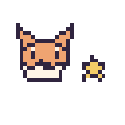 Pixel art Tails mini et Étoile mini, grille 32 × 32