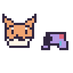 Pixel art Tails mini et Manette simple 12 × 12, grille 32 × 32