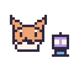 Pixel art Tails mini et Robot simple 10 × 10, grille 32 × 32