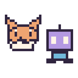 Pixel art Tails mini et Robot simple 16 × 16, grille 32 × 32
