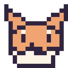 Pixel art Tails mini 16 × 16, grille 16 × 16