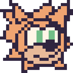 Pixel art Tails, grille 24 × 24
