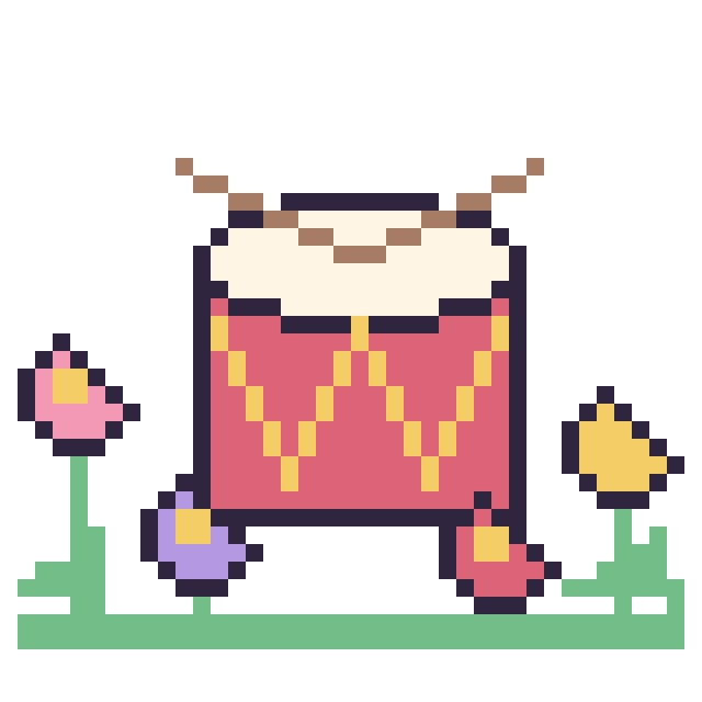 Modèle de pixel art Tambour dans le jardin sur une grille de 40 par 40 cases