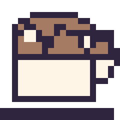 Pixel art Tasse de thé au chocolat, grille 20 × 20