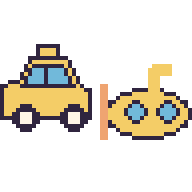 Modèle de pixel art Taxi et Sous-marin sur une grille de 48 par 48 cases