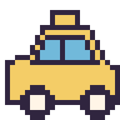Pixel art Taxi, grille 24 × 24