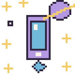 Pixel art Téléphone dans l’espace, grille 40 × 40