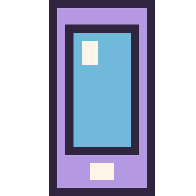 Modèle de pixel art Téléphone sur une grille de 24 par 24 cases