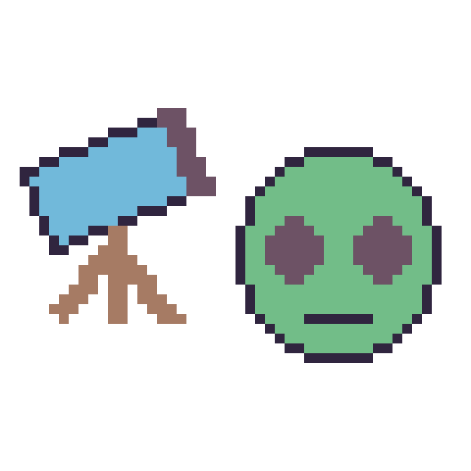 Modèle de pixel art Télescope et Alien sur une grille de 48 par 48 cases
