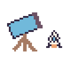 Pixel art Télescope et Fusée simple 10 × 10, grille 40 × 40
