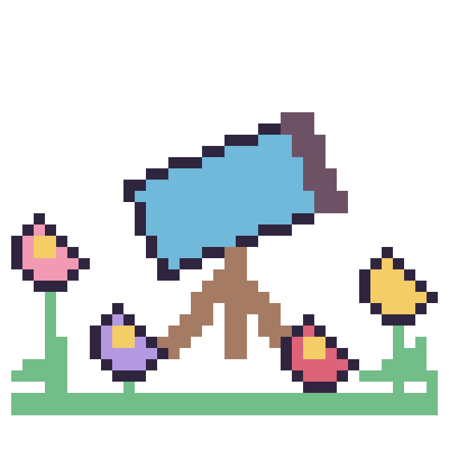 Modèle de pixel art Télescope dans le jardin sur une grille de 40 par 40 cases
