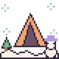 Pixel art Tente en hiver, grille 40 × 40