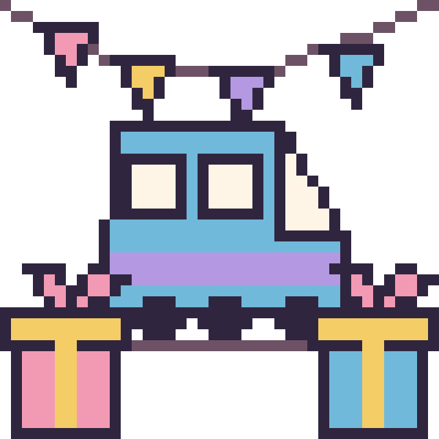 Modèle de pixel art TGV pour un anniversaire sur une grille de 40 par 40 cases