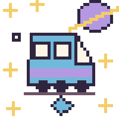 Pixel art TGV dans l’espace, grille 40 × 40