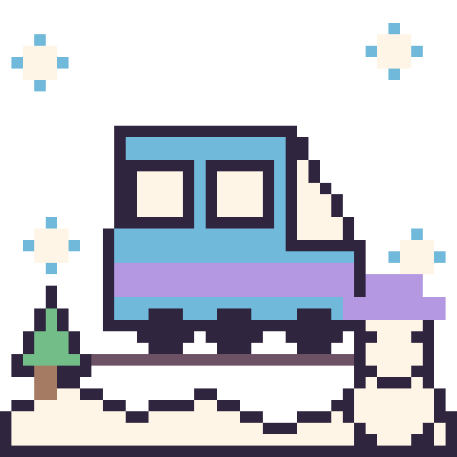 Modèle de pixel art TGV en hiver sur une grille de 40 par 40 cases