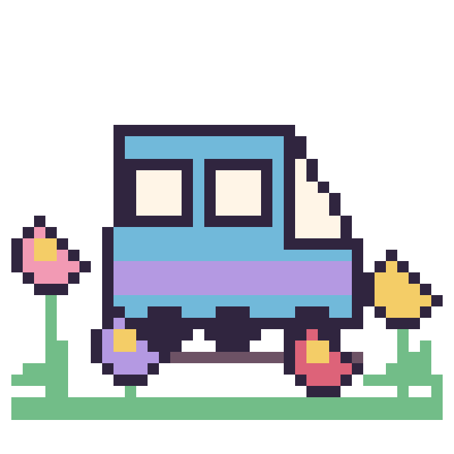Modèle de pixel art TGV dans le jardin sur une grille de 40 par 40 cases