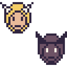 Pixel art Thor mini et Black Panther mini, grille 32 × 32