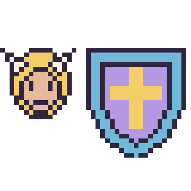 Modèle de pixel art Thor mini et Bouclier sur une grille de 40 par 40 cases