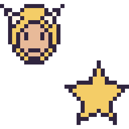 Pixel art Thor mini et Étoile simple 16 × 16, grille 32 × 32