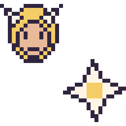 Pixel art Thor mini et Etoile nether Minecraft 16 × 16, grille 32 × 32