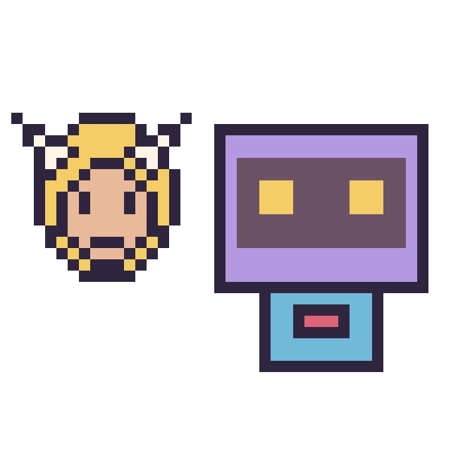 Modèle de pixel art Thor mini et Robot rétro sur une grille de 40 par 40 cases