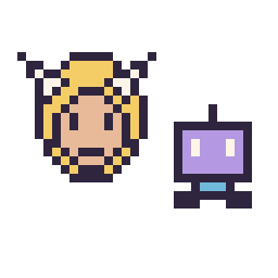 Pixel art Thor mini et Robot simple 12 × 12, grille 32 × 32