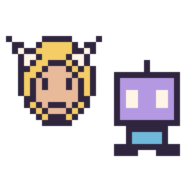 Modèle de pixel art Thor mini et Robot simple 16 × 16 sur une grille de 32 par 32 cases