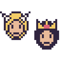 Pixel art Thor mini et Wonder Woman mini, grille 32 × 32