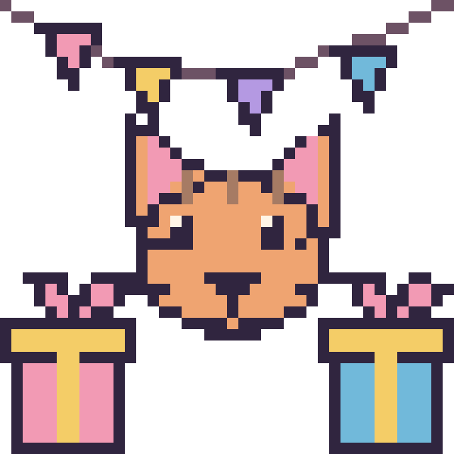 Modèle de pixel art Tigre pour un anniversaire sur une grille de 40 par 40 cases
