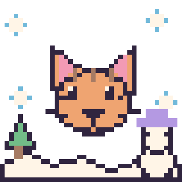 Modèle de pixel art Tigre en hiver sur une grille de 40 par 40 cases