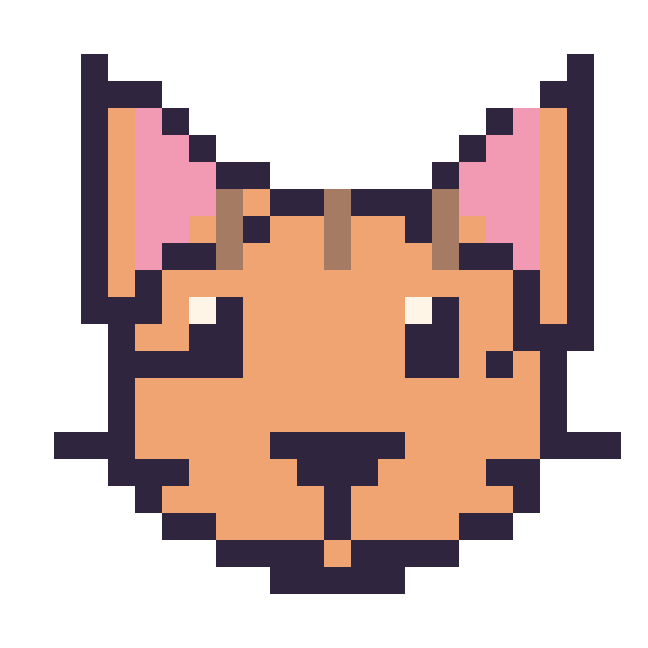 Modèle de pixel art Tigre sur une grille de 24 par 24 cases