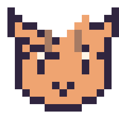 Pixel art Tigrou mini 16 × 16, grille 16 × 16