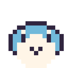 Pixel art Tiplouf mini 16 × 16, grille 16 × 16
