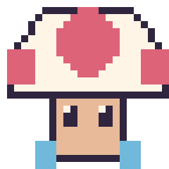 Pixel art Toad, grille 24 × 24