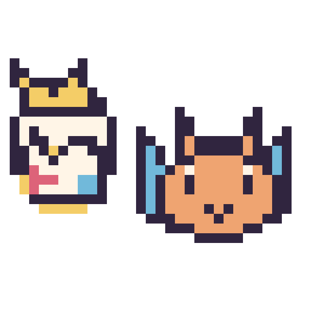 Modèle de pixel art Togepi mini et Dracaufeu mini sur une grille de 32 par 32 cases