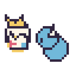 Pixel art Togepi mini et Lokhlass mini, grille 32 × 32