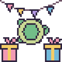 Pixel art Tortue pour un anniversaire, grille 40 × 40