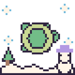 Pixel art Tortue en hiver, grille 40 × 40