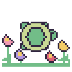Pixel art Tortue dans le jardin, grille 40 × 40